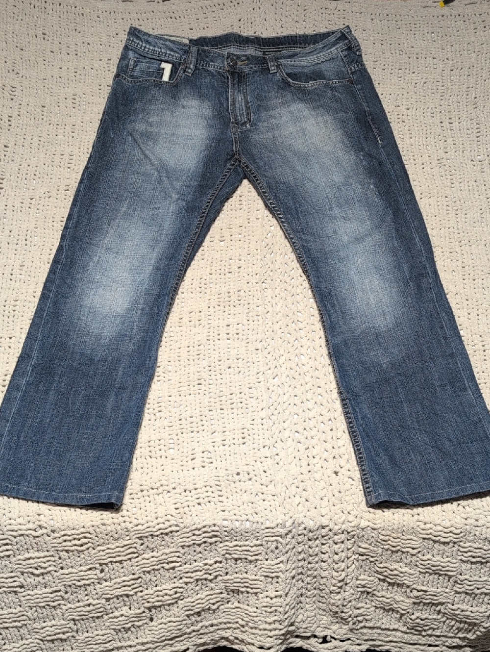 Buffalo David Bitton Men's Faded Blue Relaxed Straight Jeans